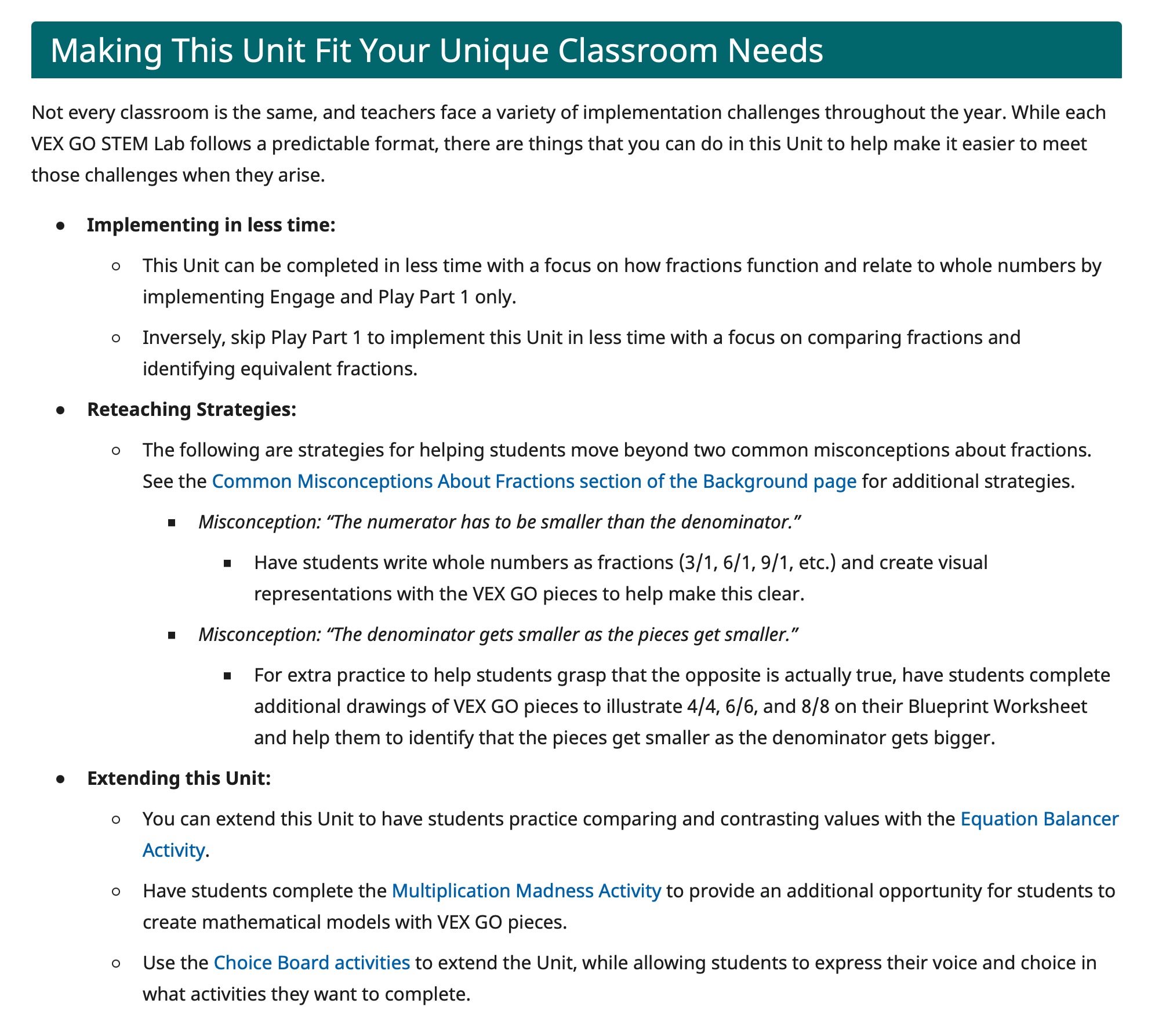 Capture d'écran de la section Adapter cette unité aux besoins uniques de votre classe à partir d'une page de présentation de l'unité GO STEM.