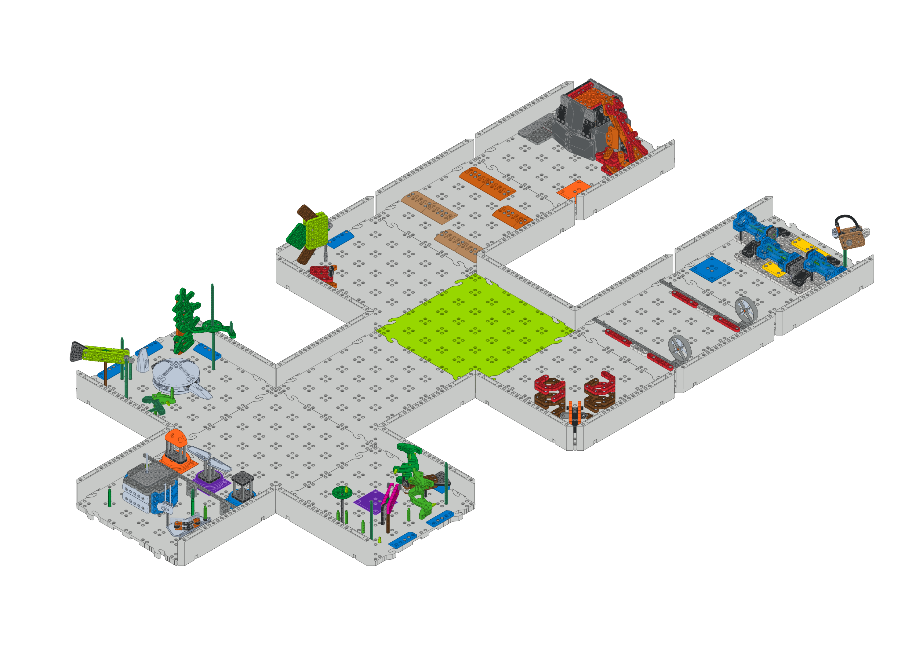 Vue en angle du terrain de compétition pour l'étape 4 de l'exploration des sciences océaniques.
