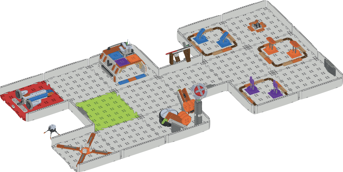 Schrägansicht des Wettkampffeldes für Etappe 4 der Mars Math Expedition.