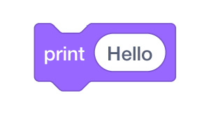 VEXcode GO Print stackblok.