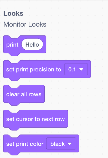Hộp công cụ VEXcode GO với danh mục Giao diện của các khối được hiển thị.
