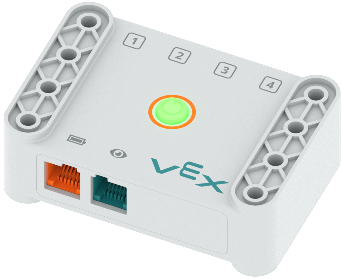 Close-up van de Brain om het ontwerp en de ingebouwde gyroscoop en accelerometer te benadrukken.