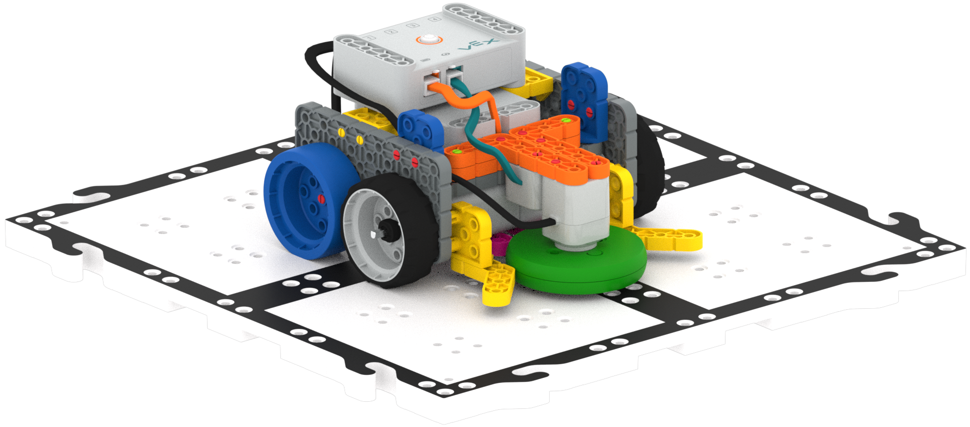 Code Base Eye + Electromagnet GO Construit avec un morceau de disque vert ramassé et transporté par l'électroaimant.