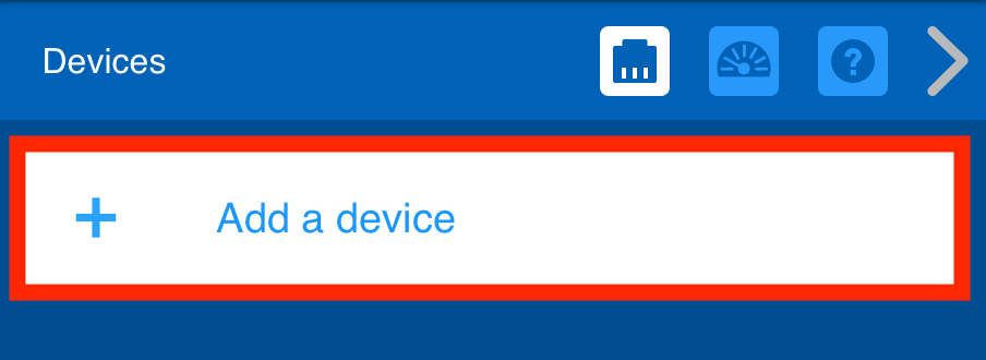 Menu VEX GO-apparaten met de knop Apparaat toevoegen gemarkeerd.