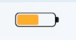 Icona della batteria gialla che indica una batteria di livello medio.