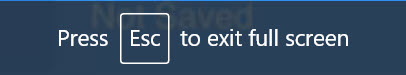 Підказка, яка з’являється після відкриття відео в повноекранному режимі з написом Натисніть escape, щоб вийти з повноекранного режиму.