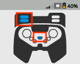 Dopo aver selezionato l'opzione Collegamento viene visualizzata la schermata Brain. Uno schema mostra il Controller con i pulsanti L su, L giù e Power evidenziati.