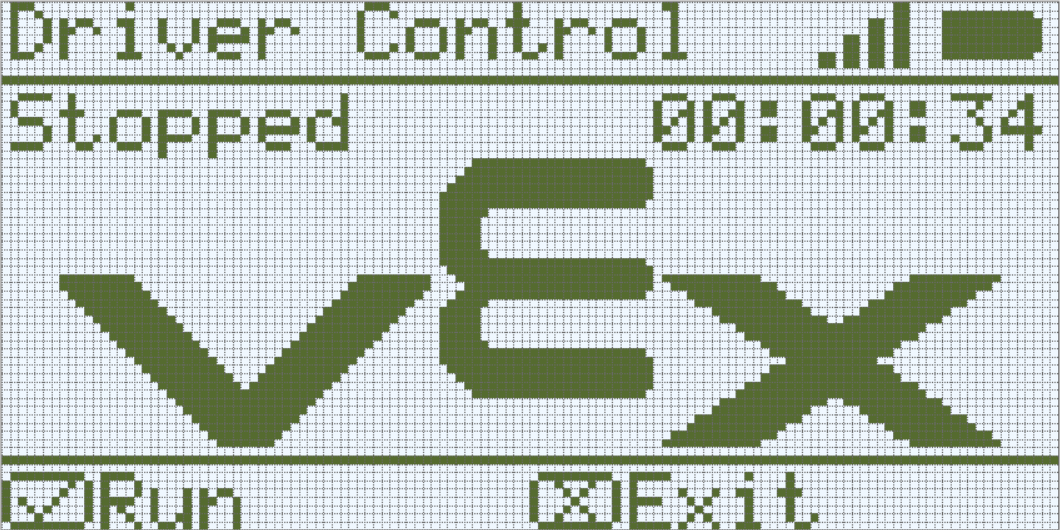 Hersenscan na het uitvoeren van het Driver Control-programma, met de melding Gestopt. Hieronder geven pictogrammen aan dat u op de knop Controleren kunt drukken om het programma nogmaals uit te voeren of op de knop X om af te sluiten.