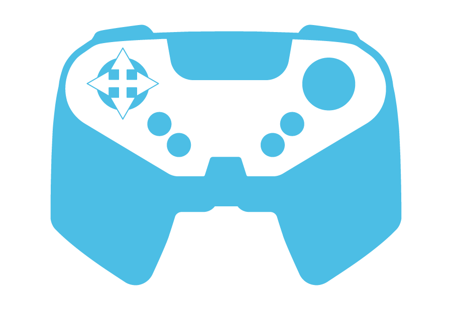 Controllerpictogram voor de linkerarcade, dat aangeeft dat de linkerjoystick wordt gebruikt.