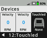 터치 LED 장치가 선택된 상태에서 장치 메뉴에 뇌 화면이 표시됩니다.