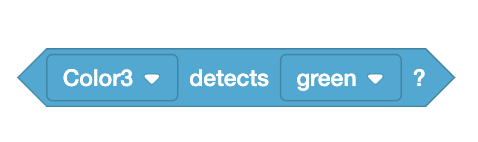 VEXcode IQ Color detecteert een blok met de tekst Color3 detecteert groen?