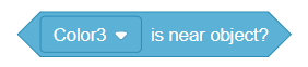 VEXcode IQ Знайшли блок об’єкта, який читає Color3 is near object?