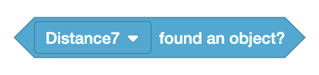 VEXcode IQ Object found block, Distance7 found an object? എന്ന് വായിക്കുന്ന ഒരു ബ്ലോക്ക്.