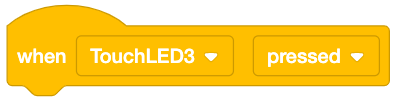 VEXcode IQ Quando o bloco LED de toque indica Quando o TouchLED3 é premido.