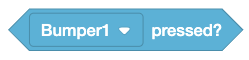 VEXcode IQ กดบล็อคบัมเปอร์ที่อ่านว่า Bumper1 ถูกกดหรือไม่