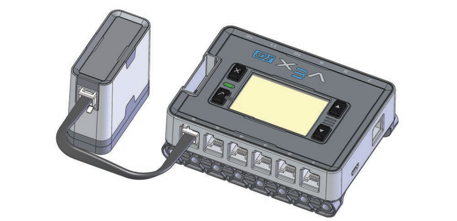 Schema di un IQ Brain con uno Smart Motor collegato a una delle sue Smart Port.