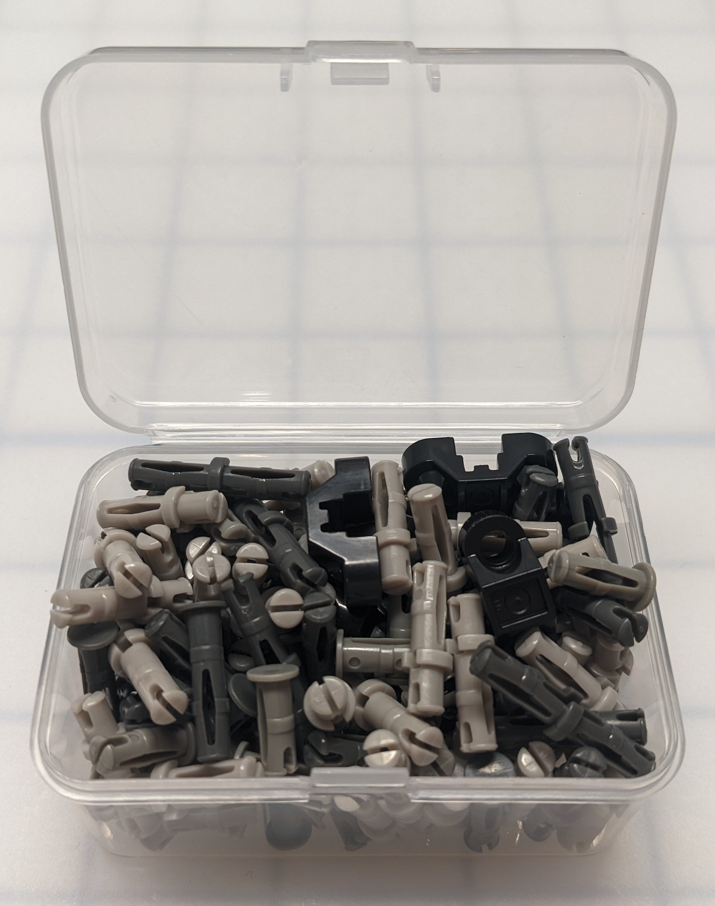 Estojo com pinos conectores extra e âncoras de cabo.