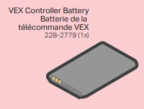 VEX IQ valdiklio baterija (1 kartos) dalis.