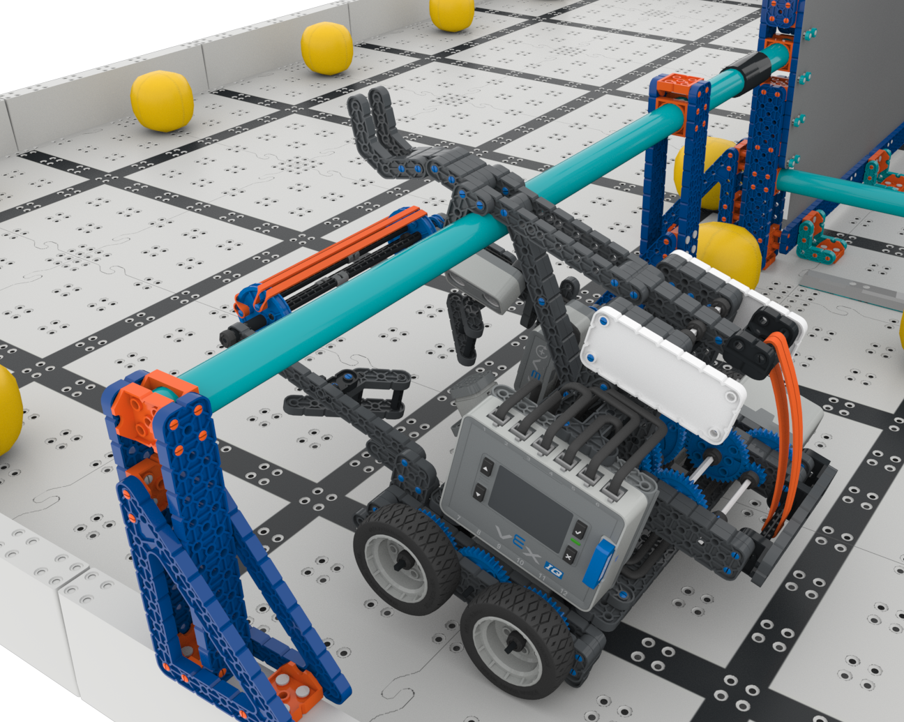 Lancia il robot sul campo di gioco eseguendo un Low Hang usando il suo braccio catapulta.