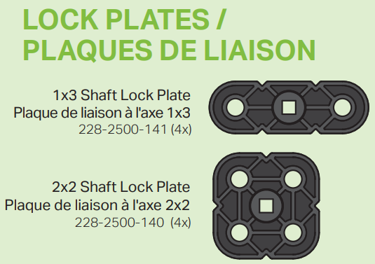 Bloquee la categoría de piezas de las placas tal como aparece en un cartel de piezas de VEX IQ.