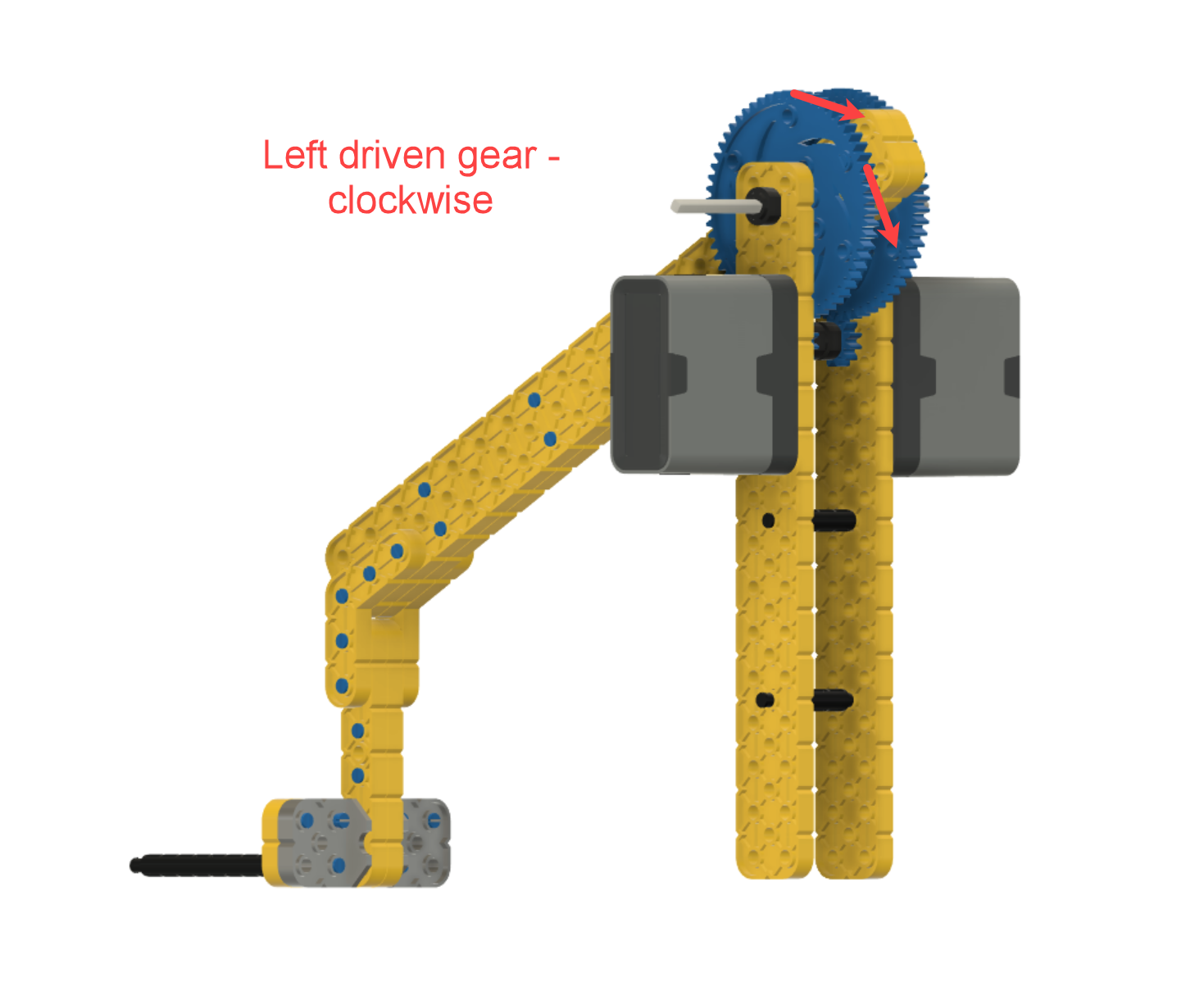 VEX IQ रोबोटिक्स प्लेटफॉर्म की गति क्षमताओं को दर्शाने वाला आरेख, रोबोटिक गति में विभिन्न घटकों और उनके कार्यों को प्रदर्शित करता है, जो रोबोटिक्स शिक्षा में शिक्षकों और छात्रों के लिए प्रासंगिक है।