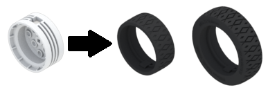 Sơ đồ của bộ phận trục bánh xe 44mm có mũi tên chỉ ra rằng nó có thể vừa với cả bộ phận bánh xe di chuyển 160mm và 200mm.