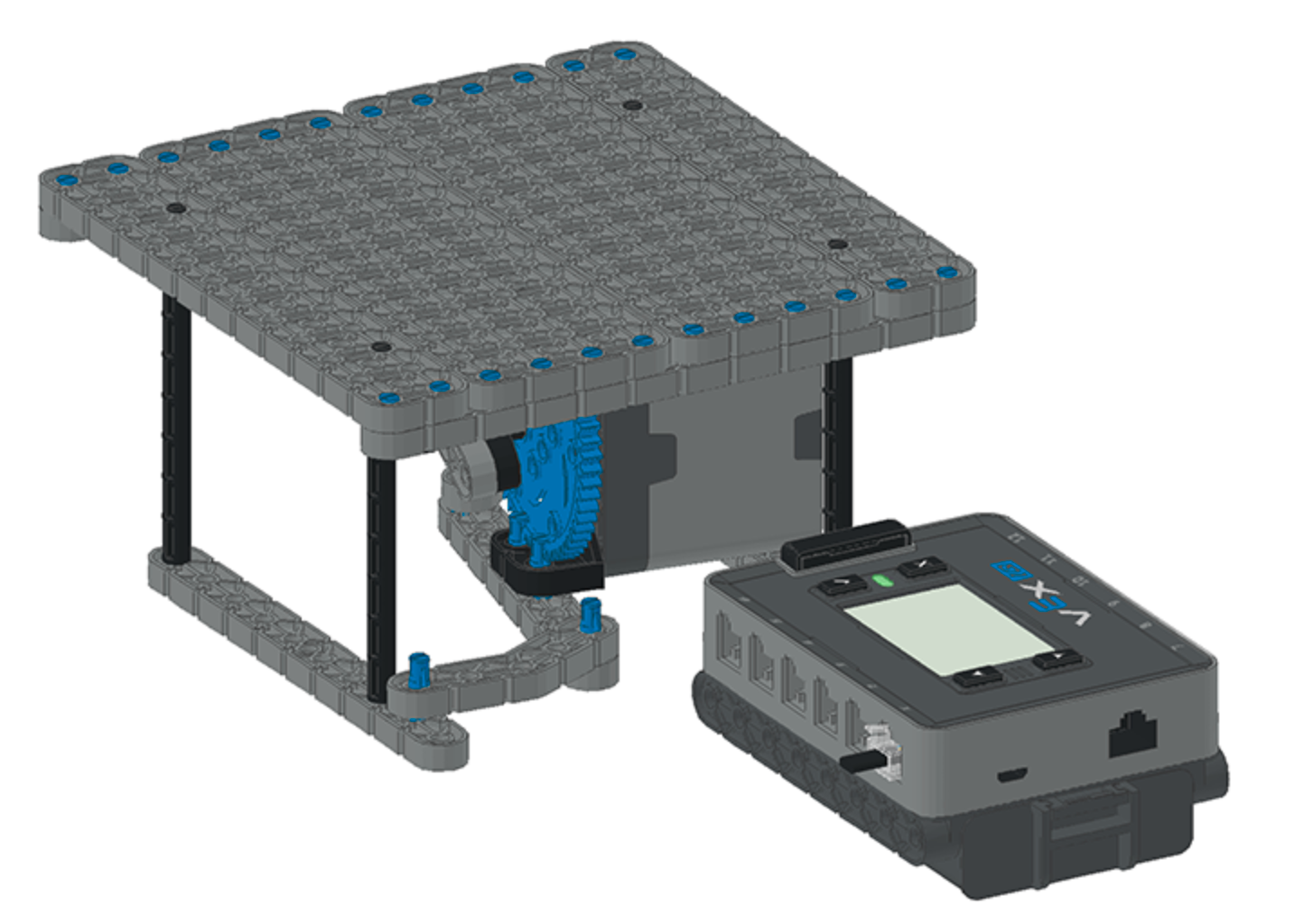 Schuine weergave van de (1e generatie) Earthquake Platform-build.