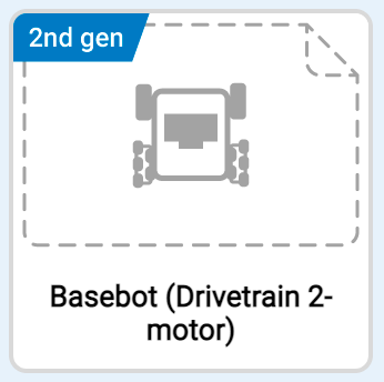 (2nd gen) BaseBot Drivetrain 2-motor template project in VEXcode IQ.