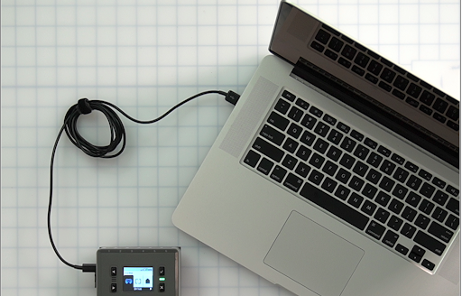 Hersenen via een USB-kabel verbonden met een laptop.