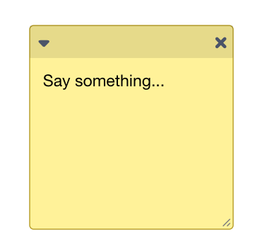 VEXcode Workspace-এ খালি নোট দেখানো হয়েছে, যেখানে Say Something বার্তাটি ব্যবহারকারীকে এর টেক্সট সম্পাদনা করতে অনুরোধ করবে।