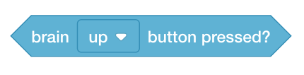 Bloc booléen VEXcode IQ Brain : bouton enfoncé.