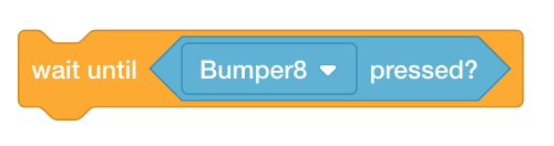 VEXcode IQ Wacht tot een stapelblok een bumperblok heeft dat in zijn Booleaanse parameterslot staat.