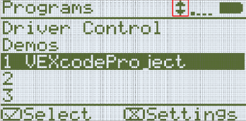 Hersenscherm met een gemarkeerd pijlpictogram bovenaan het scherm. Dit geeft aan dat er een Smart Radio-verbinding is.
