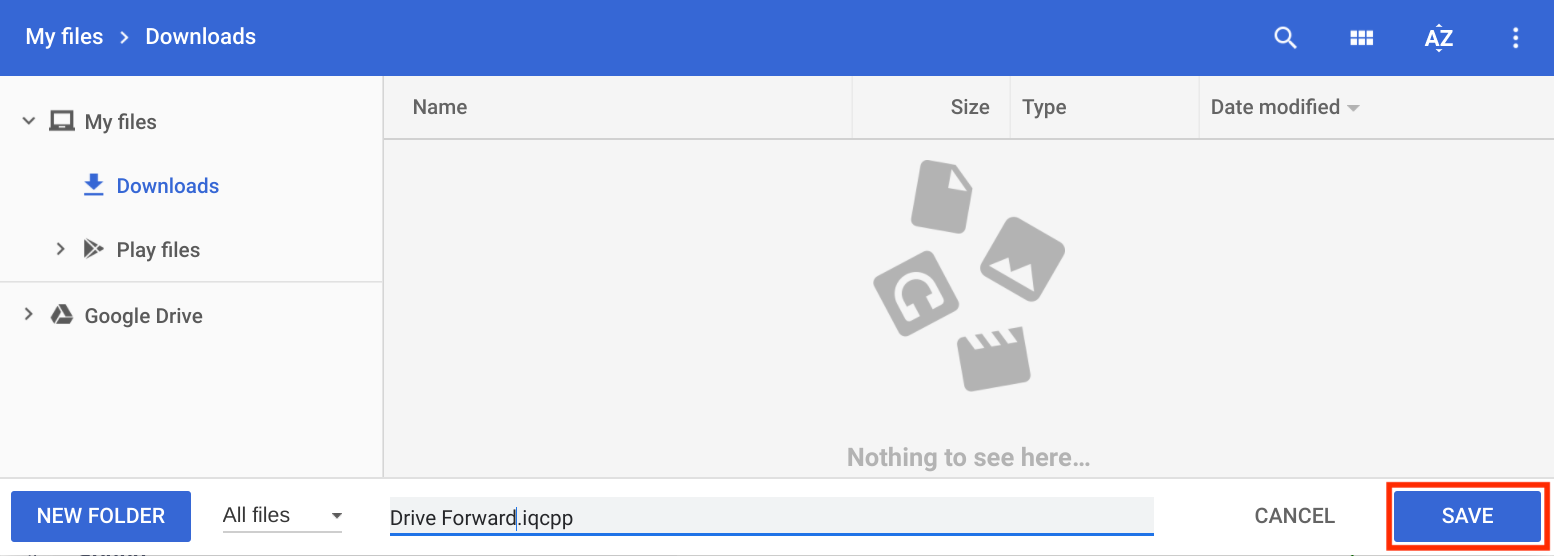 Il menu Salva con nome del dispositivo è aperto e il pulsante Salva è evidenziato.