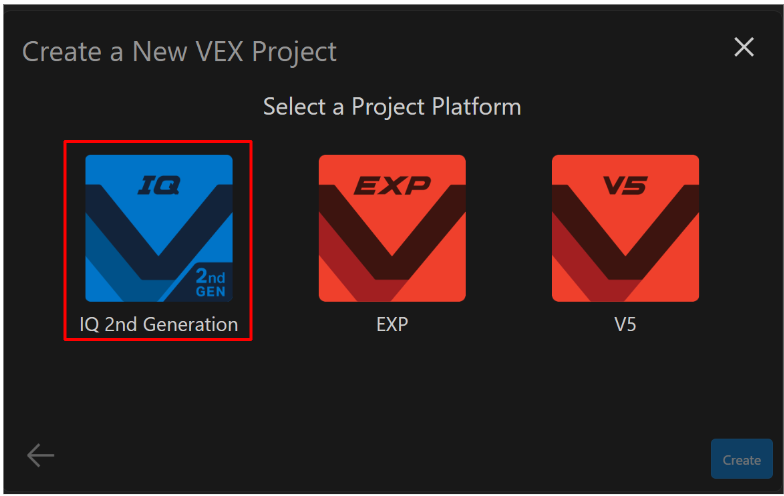Schermafbeelding van de VS Code-extensie voor VEX IQ, met de gebruikersinterface en functies die zijn ontworpen om gebruikers te helpen bij het programmeren van VEX IQ-robots, inclusief codebewerking, foutopsporingshulpmiddelen en opties voor projectbeheer.