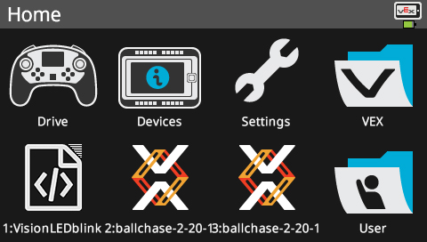 O cérebro ligou e o ecrã exibiu o menu inicial.
