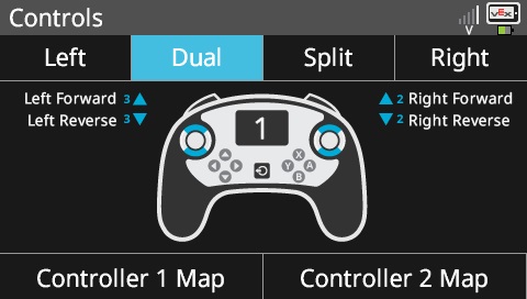 Kontroller menüsünde Beyin ekranı Dual konfigürasyonu seçili olarak gösterilir. Kontrolcünün sol ve sağ joysticklerinin nasıl kullanıldığını gösteren bir diyagram bulunmaktadır.