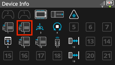 Diagrama que ilustra la configuración y conexión de los sensores V5, mostrando varios tipos de sensores y sus ubicaciones en una plataforma robótica, relevante para la descripción de la categoría V5 en la sección Uso de sensores.