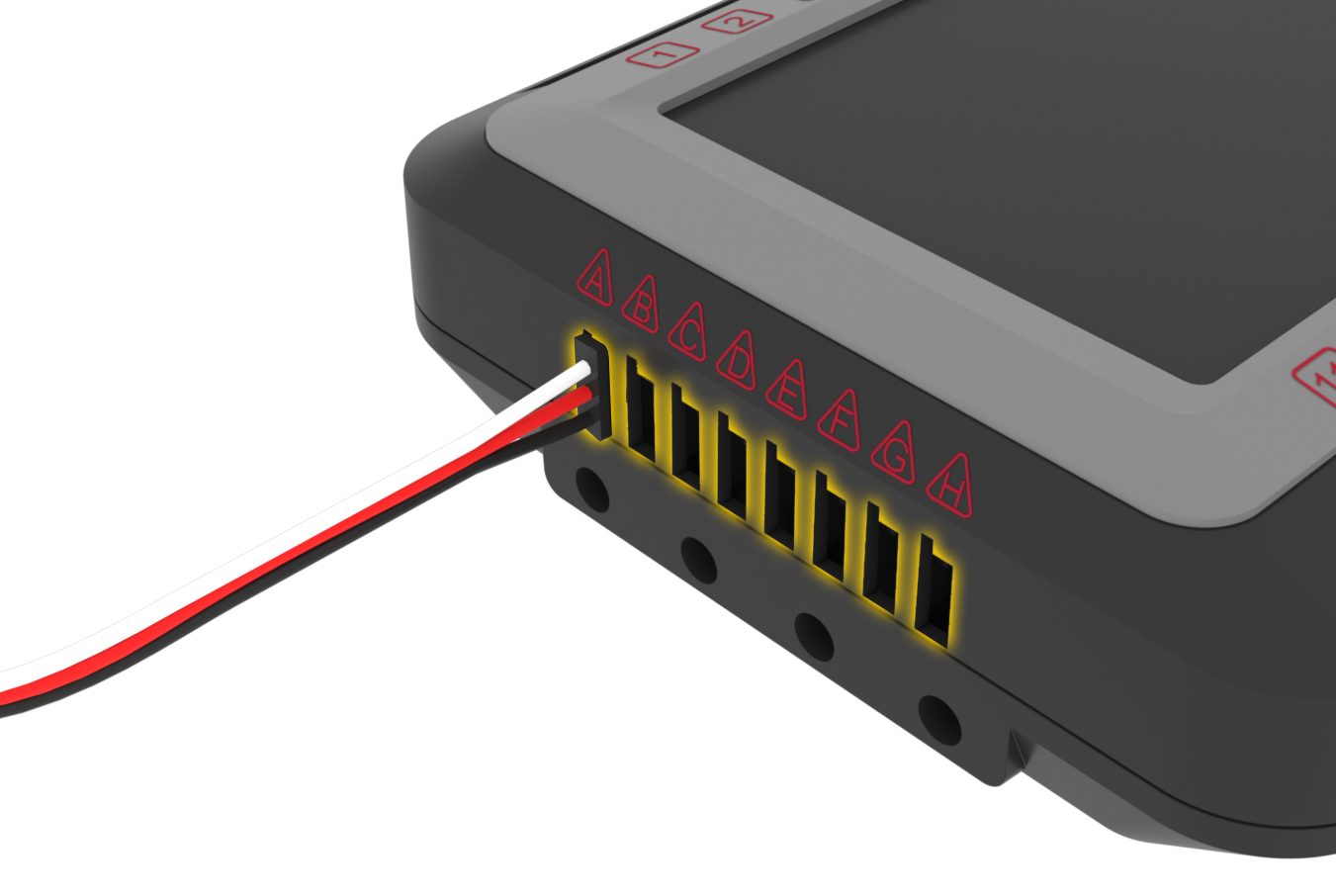 Schéma des dispositifs V5 à 3 fils montrant les connexions et les composants, illustrant la configuration et la fonctionnalité du système V5 pour les applications robotiques.