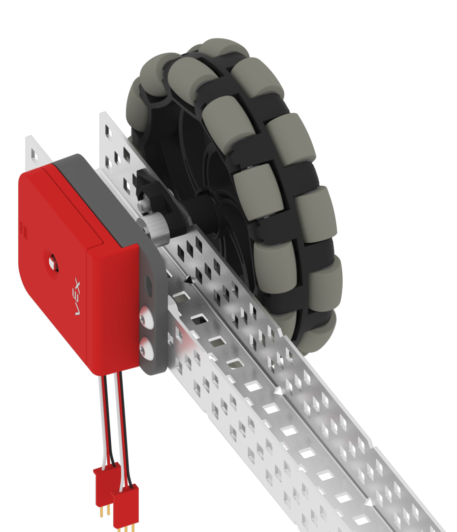Schema van een optische asencoder met een wiel, ter illustratie van de V5 3-draads apparaten die in de robotica worden gebruikt voor nauwkeurige rotatiepositiedetectie.