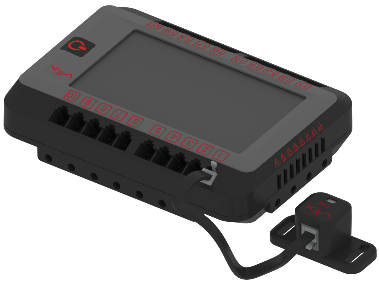 V5 距離センサーは、スマート ケーブルを使用して V5 Brain に接続されています。