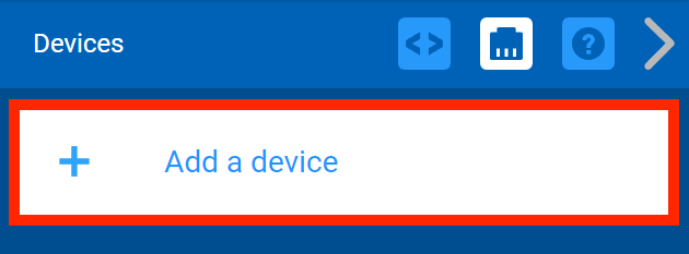 Menu des périphériques VEXcode V5 avec le bouton Ajouter un périphérique mis en évidence.