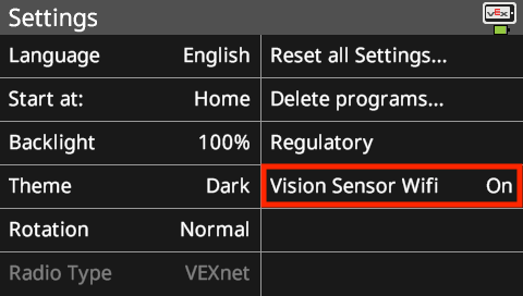 V5 रोबोटिक्स प्रणाली में विज़न सेंसर के घटकों और विशेषताओं को दर्शाने वाला आरेख, प्रमुख तत्वों और उनके कार्यों पर प्रकाश डालता है।