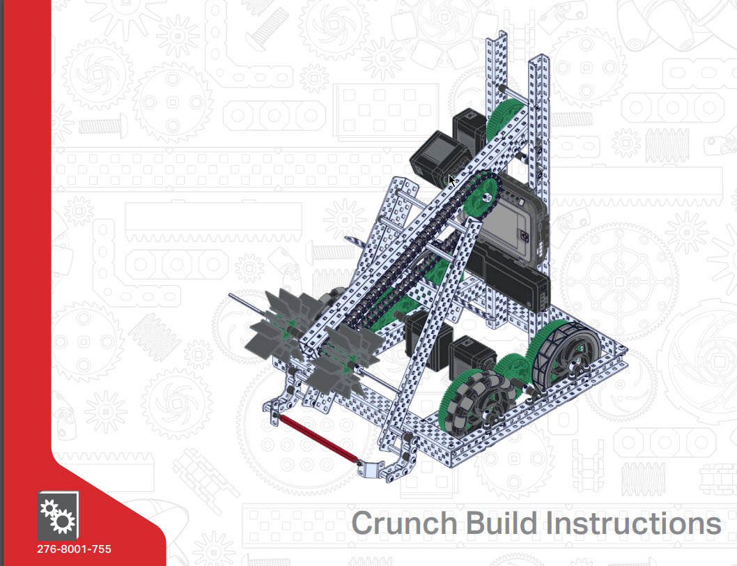 V5 Crunch surinkimo instrukcijų viršelis.