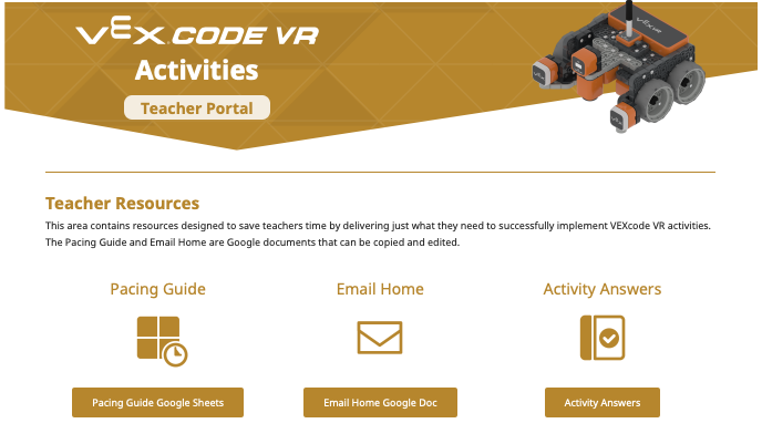 VEXcode VR programmēšanas interfeisa ekrānuzņēmums, kurā parādīta uz blokiem balstīta kodēšanas vide, kas paredzēta kodēšanas koncepciju mācīšanai, izmantojot virtuālo robotiku, kuras mērķis ir uzlabot STEM izglītību klasēs.