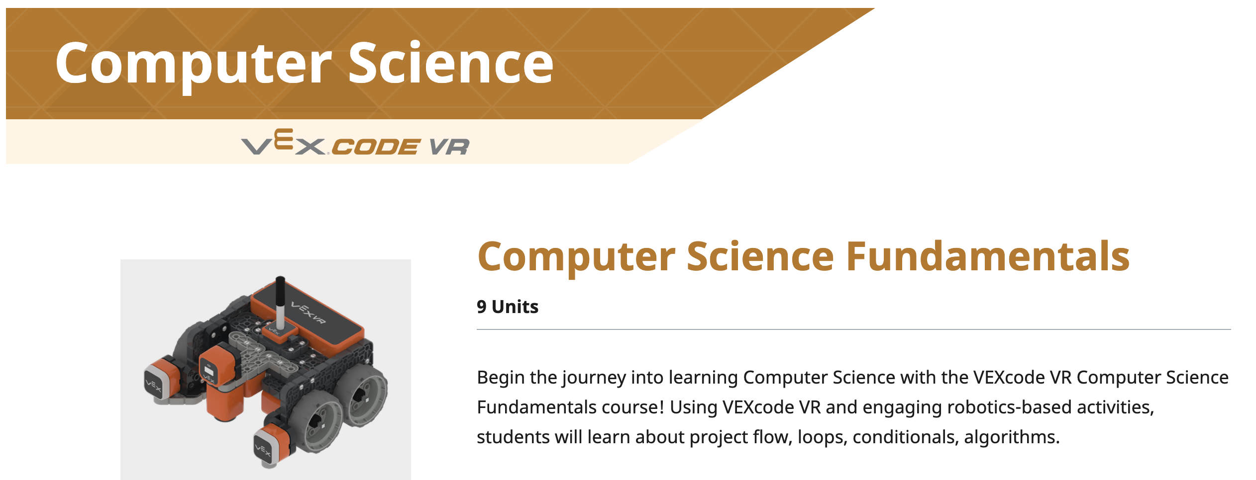 Captura de pantalla de la interfaz VEXcode VR que muestra opciones de codificación basadas en bloques para programar un robot virtual, ilustrando su uso en entornos educativos para enseñar conceptos de codificación y principios de robótica.