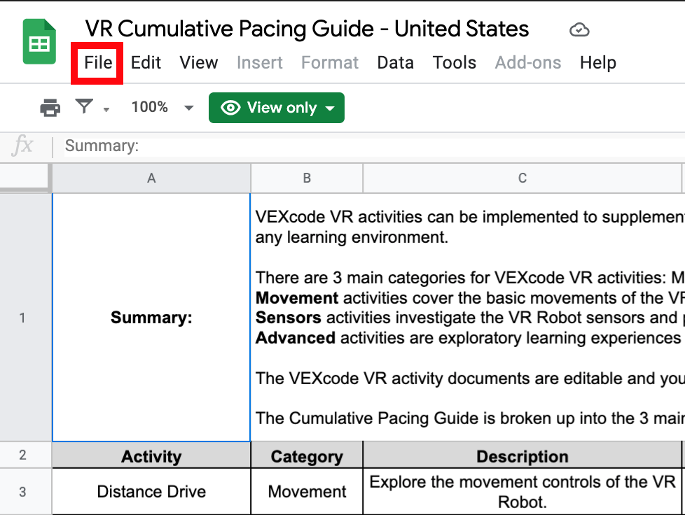 Captura de pantalla de una interfaz de programación VEXcode VR, que muestra un entorno de codificación basado en bloques diseñado para enseñar conceptos de codificación y principios de robótica en un entorno educativo.
