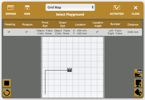 Скриншот интерфейса VEXcode VR, демонстрирующий среду блочного кодирования для программирования виртуального робота, иллюстрирующий функции для начинающих и продвинутых пользователей в обучающем контексте.