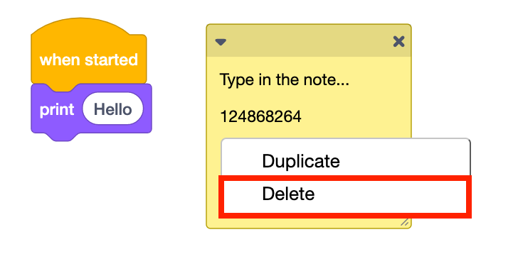 Capture d'écran du menu Supprimer dans VEXcode VR, montrant des options pour supprimer des blocs ou des éléments de code dans l'interface de programmation, conçues pour aider les utilisateurs à gérer efficacement leurs projets de codage.