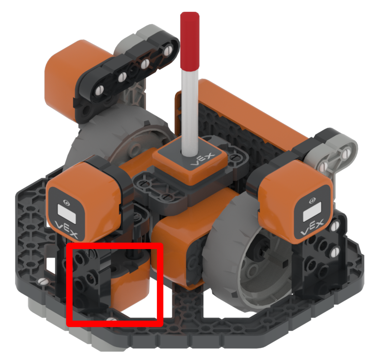 VEXcode VR žaidimų aikštelės sąsajos ekrano kopija, kurioje demonstruojami įvairūs kodavimo blokai ir įrankiai, kuriais vartotojai gali programuoti virtualų robotą edukacinėje aplinkoje.